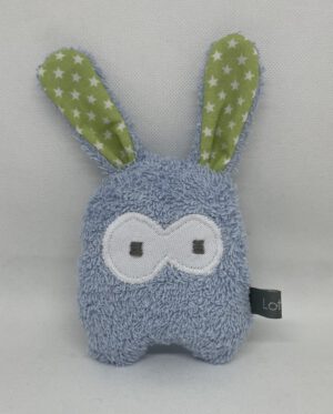 Kleiner Kuschelhase Hops Hellblau-Grün