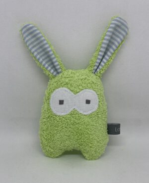Kleiner Kuschelhase Hops Hellgrün-Hellblau