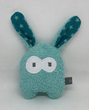 Kleiner Kuschelhase Hops Türkis