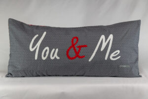 Partnerkissen YOU & ME Dunkelgrau