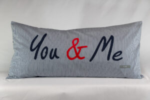 Partnerkissen YOU & ME Dunkelblau